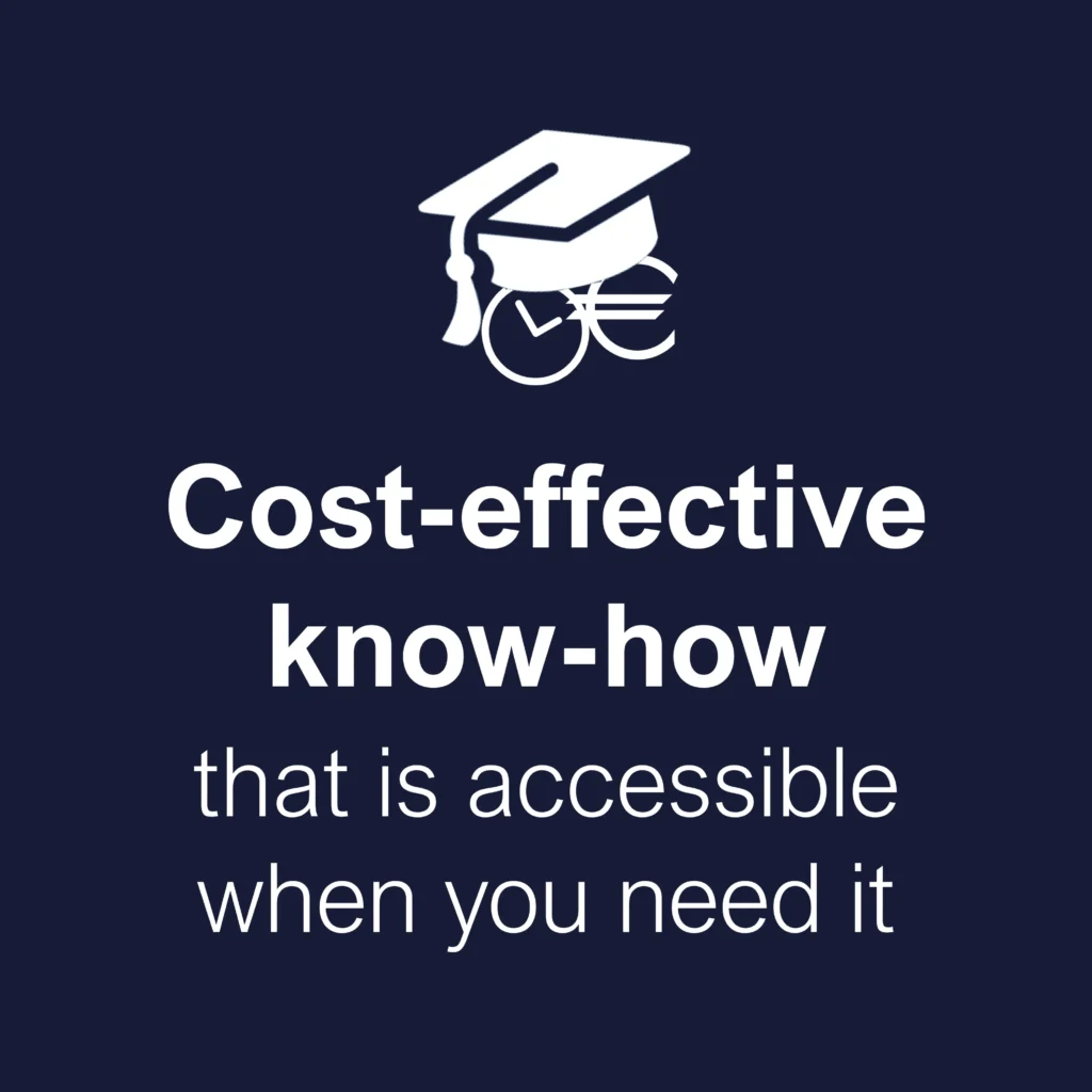 Benefit (English) - cost-effective know-how